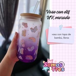 VASO CON DTF UV MORADO